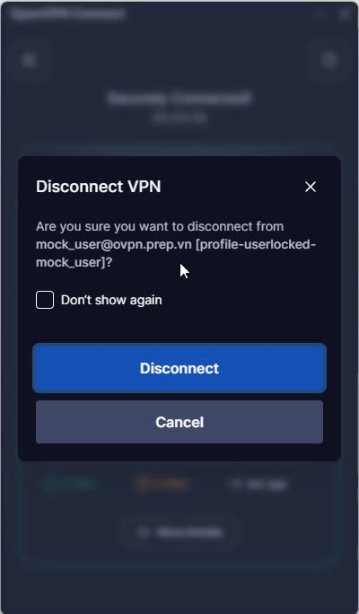 Disconnect VPN confirmation dialog