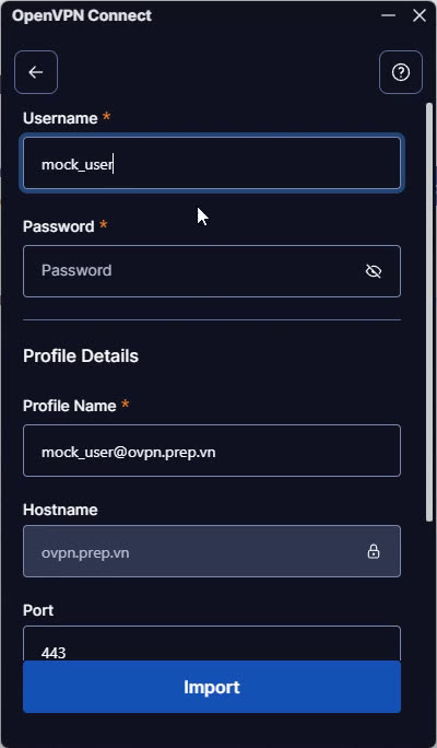 OpenVPN Connect asking for username and password